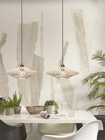 Lustra/Pendul eco din ratan Zanzibar flat 40cm S, white
