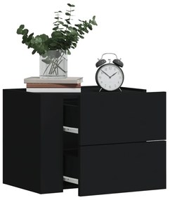 vidaXL Noptiere de perete, 2 buc., negru, 45x30x35 cm