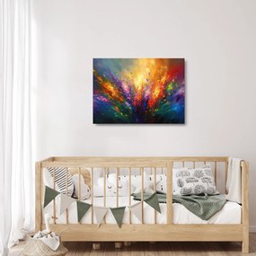 Tablou pe sticlă - Abstracție de flori (70x50 cm)