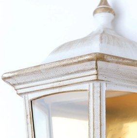 Aplica de perete exterior stil clasic IP43 Puchberg AL 11K/82505 weiß-gold/rauch OR