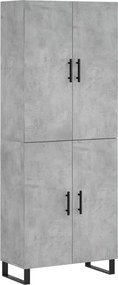 vidaXL Dulap înalt, gri beton, 69,5x34x180, lemn compozit
