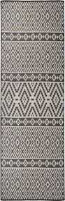 vidaXL Covor de exterior, dungi negre, 80x250 cm, țesătură plată