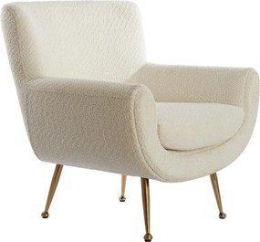 Fotoliu crem cu tapițerie din țesătură bouclé Vinstra – Light &amp; Living
