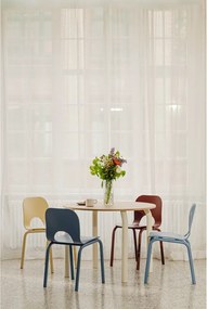 Masă de dining rotundă cu blat cu aspect de lemn de stejar ø 100 cm Meko – noo.ma