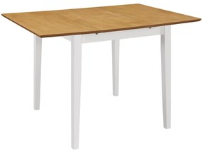 vidaXL Masă de bucătărie extensibilă, alb, (80-120)x80x74 cm, MDF