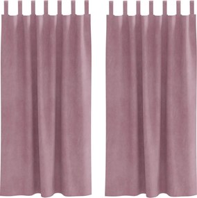 vidaXL Perdele opace 2 pcs Roz închis 140 x 175 cm Catifea
