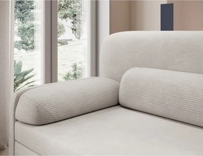 Canapea bej extensibilă/cu spațiu de depozitare cu tapițerie din catifea reiată 236 cm Elioss – ELTAP