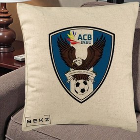 Perna Personalizata ACB Ineu Fotbal, 40x40 cm, Bej, Husa Detasabila, Perna Inclusa, BEKZ®