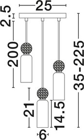 Lustra suspendata stil minimalist FILOMENA 3L
