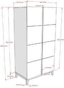 Dulap EVA cu 2 Uși, pentru Camera Copii, Alb – Vipack