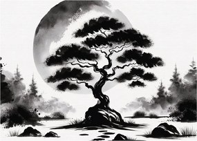 Tablou – Bonsai alb-negru (70x50 cm)