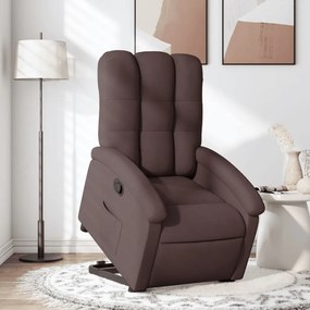 vidaXL Fotoliu rabatabil cu ridicare pe verticală, maro închis, textil