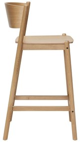 Scaun de bar în culoare naturală cu aspect de lemn de stejar (înălțime șezut 75 cm) Oblique – Hübsch