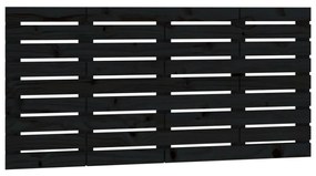 824732 vidaXL Tăblie de pat pentru perete, negru, 126x3x63 cm, lemn masiv pin