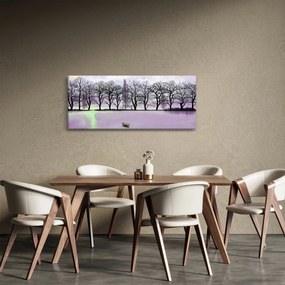 Tablou - Barcă pe lac (120x50 cm)