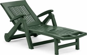 Șezlong de grădină ZIRCONE, 72×195×101 cm, verde închis I.P.A.E-Progarden