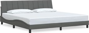 vidaXL Cadru de pat fără saltea, Hanko, gri închis, 200x200 cm, textil