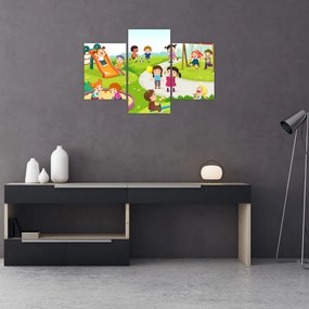 Tablou cu bucuriile copiilor în nisip (90x60 cm)