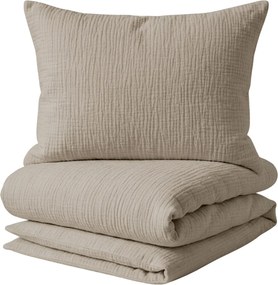 Lenjerie de pat din muselin Mussari bej-gri Dimensiune lenjerie de pat: 70 x 90 cm | 140 x 220 cm