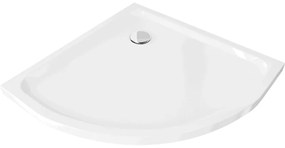 Mexen Flat cabina de duș semi-circulară slim 70 x 70 cm, alb, sifon crom - 41107070