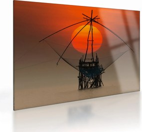 Tablou pe sticlă - Răsărit, Lacul Pakpra (70x50 cm)