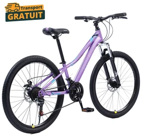 Bicicleta Caraiman, roti 24 sau 26 inch, cadru otel, frane pe disc, mov, BC29