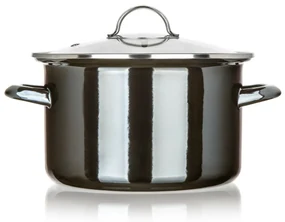 Banquet Oală emailată METALLIC Black 24 cm, 3,7 l,cu capac, 24 cm