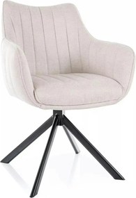 Scaun living rotativ AZALIA, bej deschis/negru, stofa clasica/metal, 6