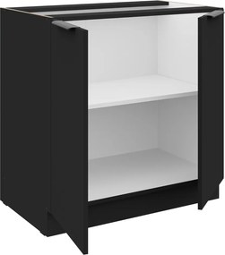 Dulap inferior, negru, SIBER 80 D 2F BB