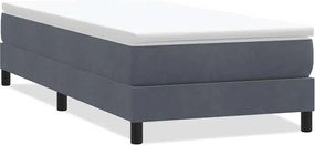 vidaXL Pat cu arcuri fără saltea Gri închis 90x220 cm catifea