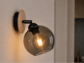 Spot de perete UNO WOOD 1xE27/60W/230V negru/maro