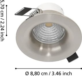 Eglo 902331 - Set cu 3 LED-uri, plafonieră dimabilă SALICETO, 6,4 W, 230 V, Ø 8,8 cm, crom