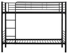 Pat supraetajat metalic Bunky negru - 90 x 200 cm