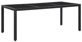 45976 vidaXL Set mobilier de exterior, 9 piese, negru, poliratan