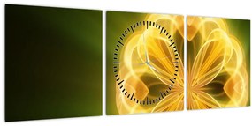 Tablou cu floare galbenă (cu ceas) (90x30 cm)