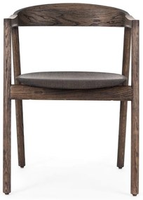 Scaun de dining maro din lemn de stejar Muna – Gazzda