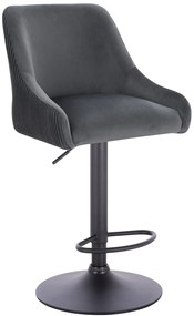 HR920W Scaun Grafit din Catifea cu Bază Neagră