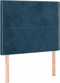 vidaXL Tăblie de pat albastru închis 80x5x118/128 cm catifea