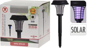 Aparat anti-insecte cu dubla functionalitate, lampa solara LED, 2 LED-uri, 1x baterie reincarcabila 1.2 v, d 14.5 cm, h 40 cm, negru