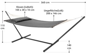 Scaun balansoar 360 x 120 x 115 cm - antracit