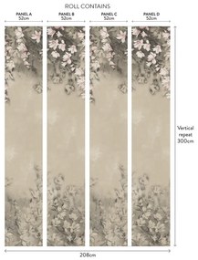 Tapet Trailing Magnolia, Burnished Gold Luxury Floral, 1838 Wallcoverings, 6.5mp / rola