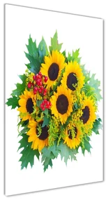 Tablou pe sticlă acrilică Buchet de floarea-soarelui