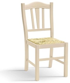 Scaun Hard, lemn de fag, sezut paie, L 46cm/l 50cm /H 95cm - ALB