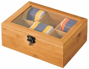 Kesper 58902 Organizator ceai bambus, 6 compartimente , 21,5 x 15 x 8,5 cm