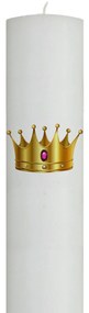 Lumanare Botez Coroana cu roz 7 cm, 35 cm