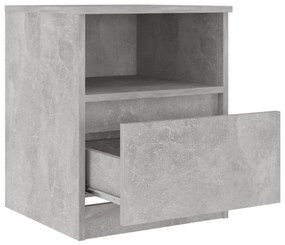 Noptiere, 2 buc., gri beton, 40x40x50 cm, PAL 2, Gri beton