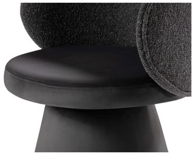 Fotoliu gri închis cu tapițerie din catifea Inez – Micadoni