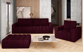 Set canapea extensibila + fotoliu + taburet Lazaro 02, Eltap (Culoare: Roz deschis / Nube 24)