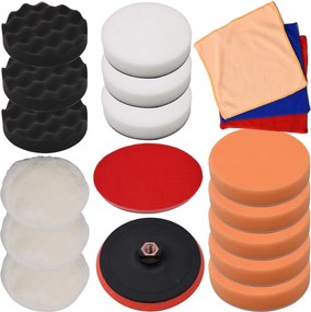 vidaXL Set bureți de lustruire, 18 piese, 150 mm