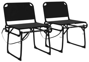 Outsunny Set de 2 Scaune Pliante Multifuncționale, Scaun de Camping, Cadru Metalic și Țesătură Oxford, 51x58x72 cm, Negru | Aosom Romania